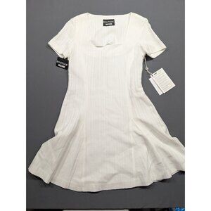 Boutique Moschino White Knit Mini Dress Size 44 IT / 8 US NWT